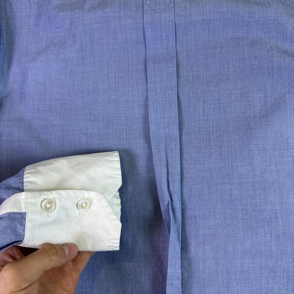 Tory Burch Button Up Shirt Women’s Size 8 Blue White Contrast Collar Preppy - Picture 7 of 7